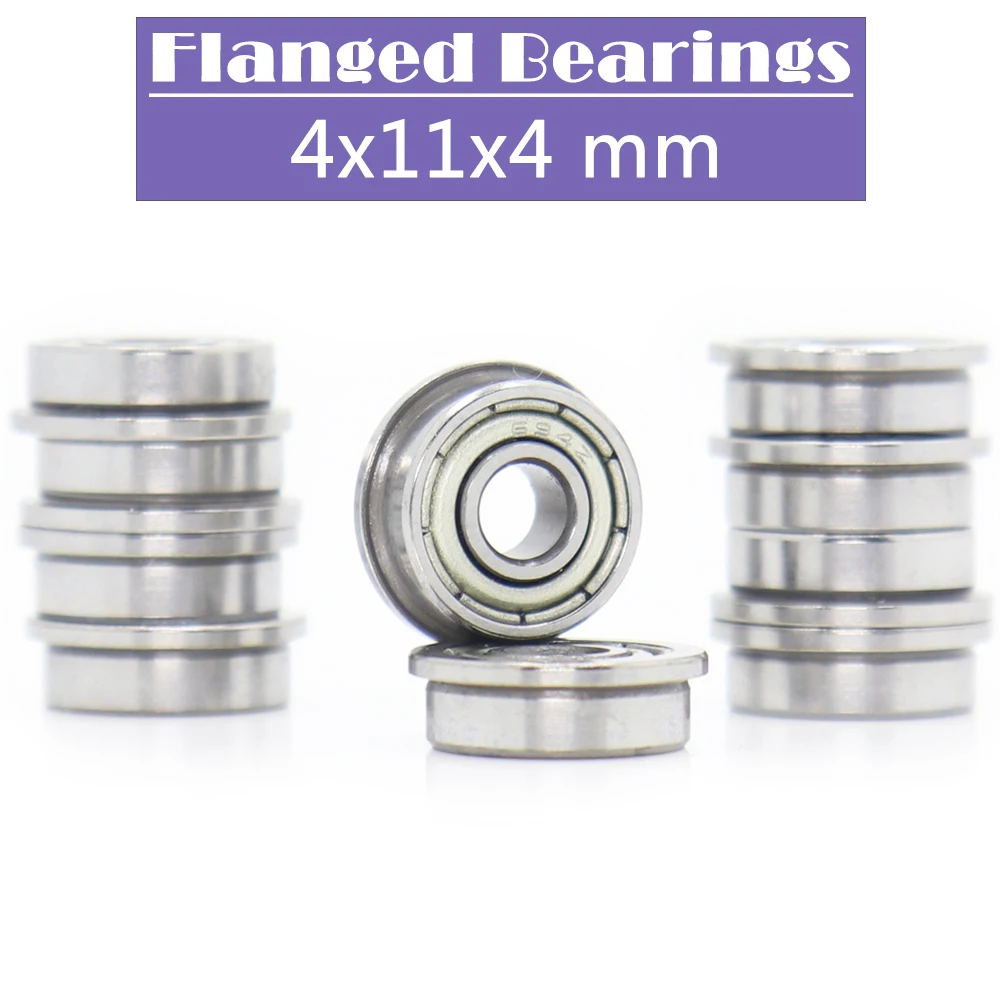 

F694ZZ Flange Bearing 4*11*4 mm ( 10 PCS ) Flanged F694 Z ZZ Ball Bearings F619/4ZZ