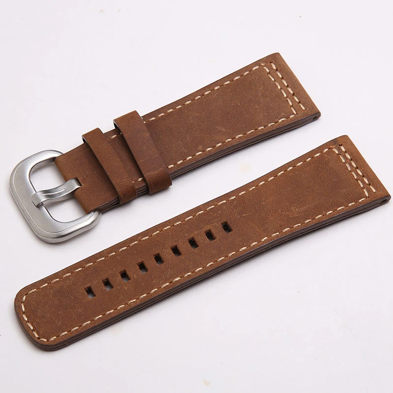 28mm Genuine Cow Leather Real Calf Leather Handmade Watchband Straps For Seven Friday Brown Black Wrist Bracelet Men Women Belt