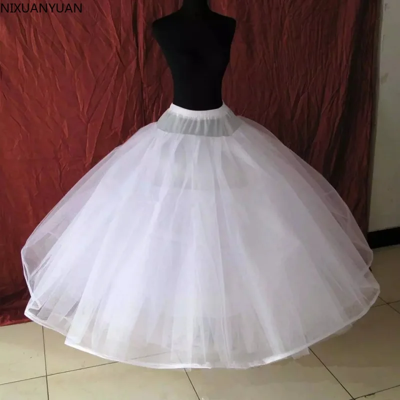 

8 Layers Hard Tulle Underskirt Wedding Accessories Chemise Without Hoops for A Line Wedding Dress Wide Puffy Petticoat Crinoline