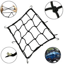 Universal Motorcycle Luggage Net Bike 6 Hooks Hold Down Fuel Tank Motorbike Helmet Mesh Web Bungee Black Cargo Net Car Styling