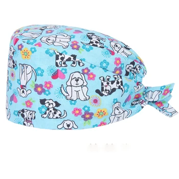 

Dalmatian Dog Pet Surgical Caps Veterinary Pet Medical Hat Hospital Nurse Work Caps 100% Cotton With Sweatband Doctor Work Hat