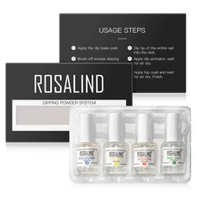 4 цвета стартера порошка погружения ногтя Наборы жидкость для ногтя порошок сохнущая на воздухе без UV светильник УФ лампа погружения с жидкостью, взбалтывая жидкость Гель-лак для ногтей