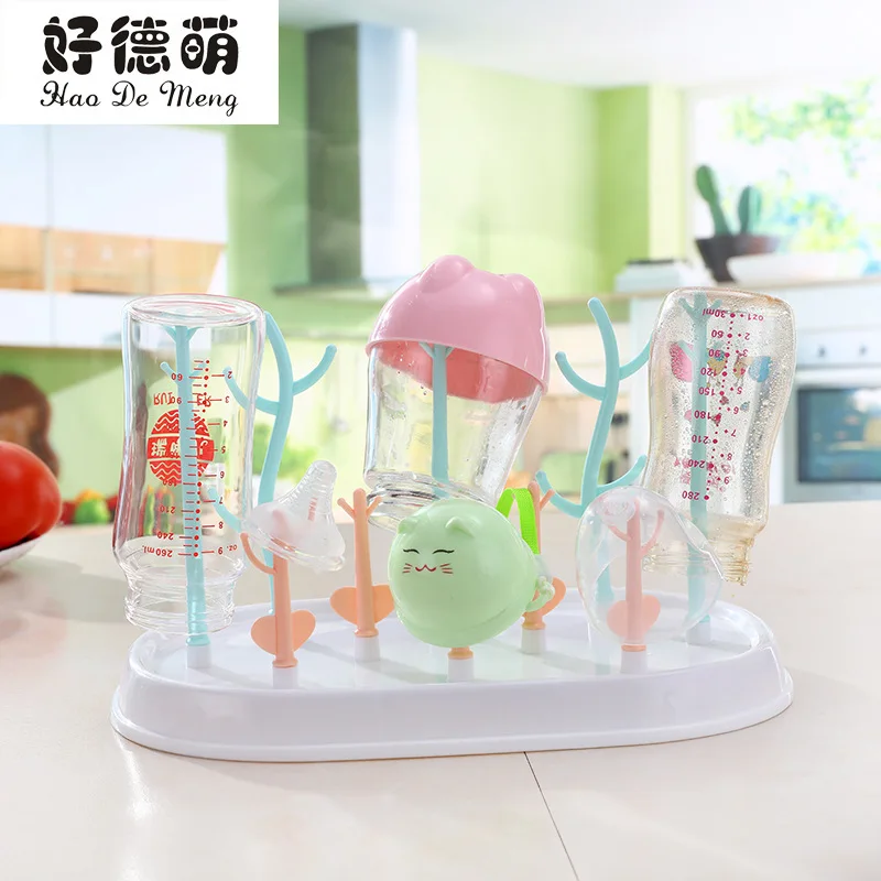 

Good German Meng Multi-functional Tree Draining Shelf Plastic Health Storage Portable Detachable Double Color Infant Bottle Dryi