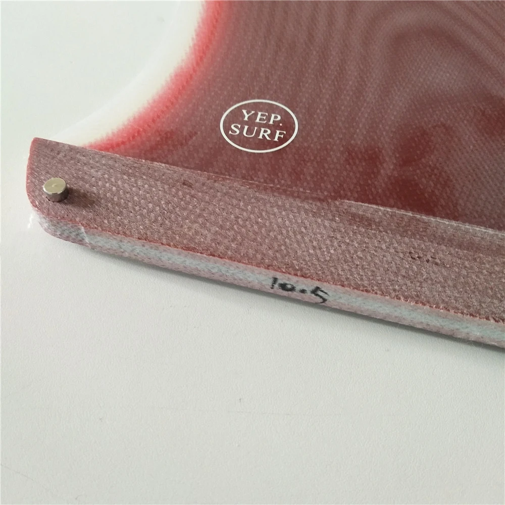 Красный цвет серфинга longboard fin 10,5 дюймов Barbatana Surf 10,5 дюймов Fin стекловолокно в серфинге одиночный плавник stand up paddle