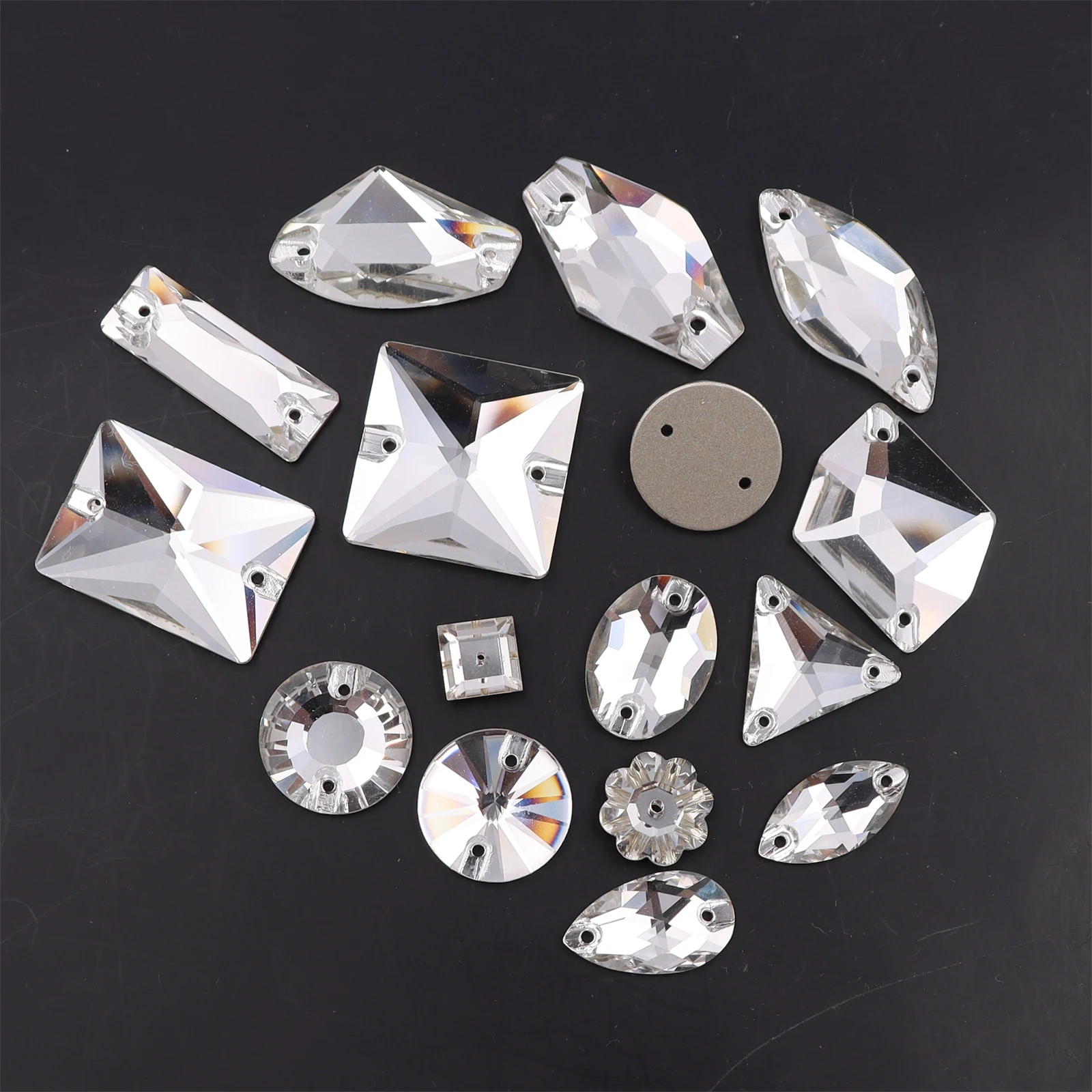 Top Quality White Clear Rhinestones For Needlework Sew On Stones Crystal Glass Beads Sewing Accessories DIY Garment Dress Making | Дом и сад