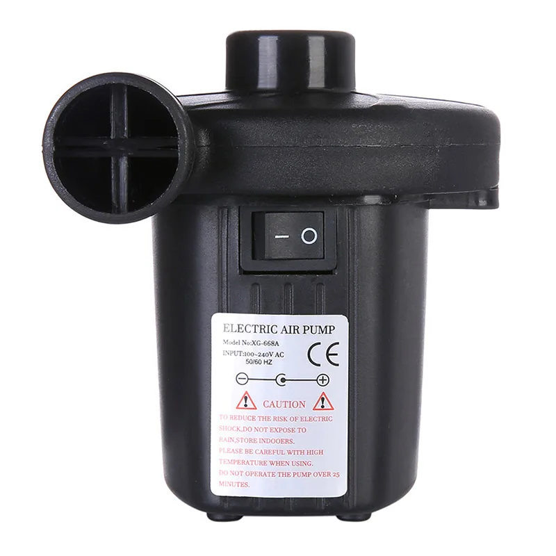 Portable Electric Air Pump DC12V/AC230V Inflate Deflate Pumps Car Inflator Electropump with 3 Nozzles