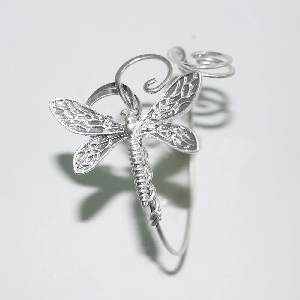 

Handmade Fairy Dragonfly Cuff Bracelets Women Girl Vintage Clouds Twisted Dragonfly Bangles Insect Charm Bracelet Jewelry Gifts