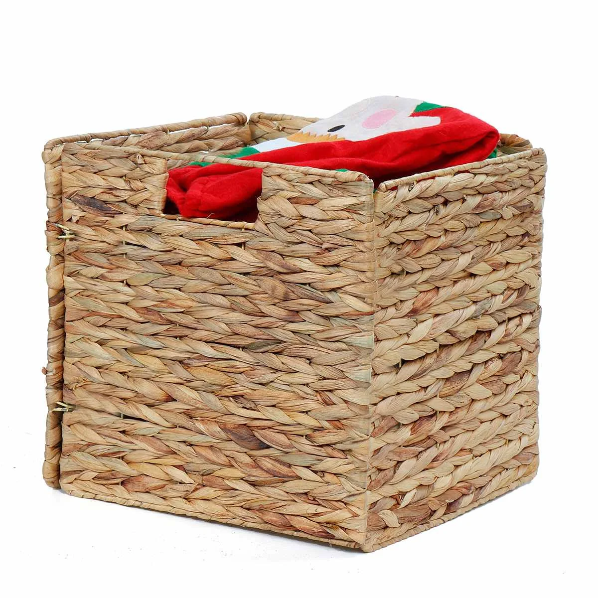 

Hot New Manual Woven Storage Baskets Containers Natural water hyacinth Storage Organizer Box Metal frame woven straw baskets