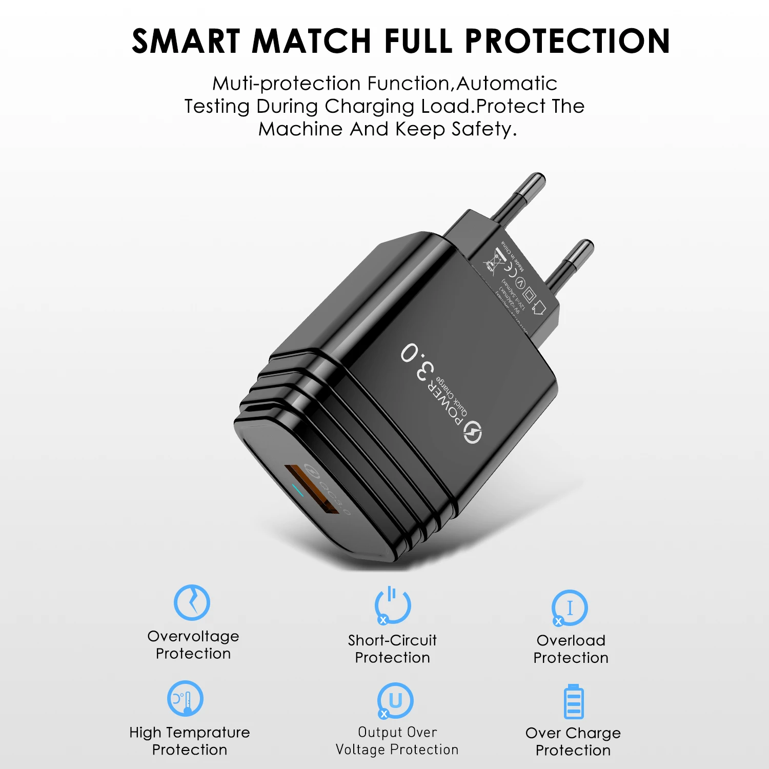 Lovebay Fast Charger USB Charger Phone Charger Quick Charge QC3.0 5V/3A EU/US/Plug Wall Charger For Iphone Samsung Xiaomi Huawei