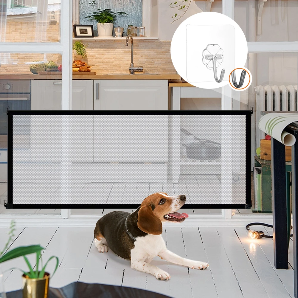 

Pet Folding Magic Door Portable Pet Door Net Magic Door Safety Fence Pet Supplies Fence 1pcs