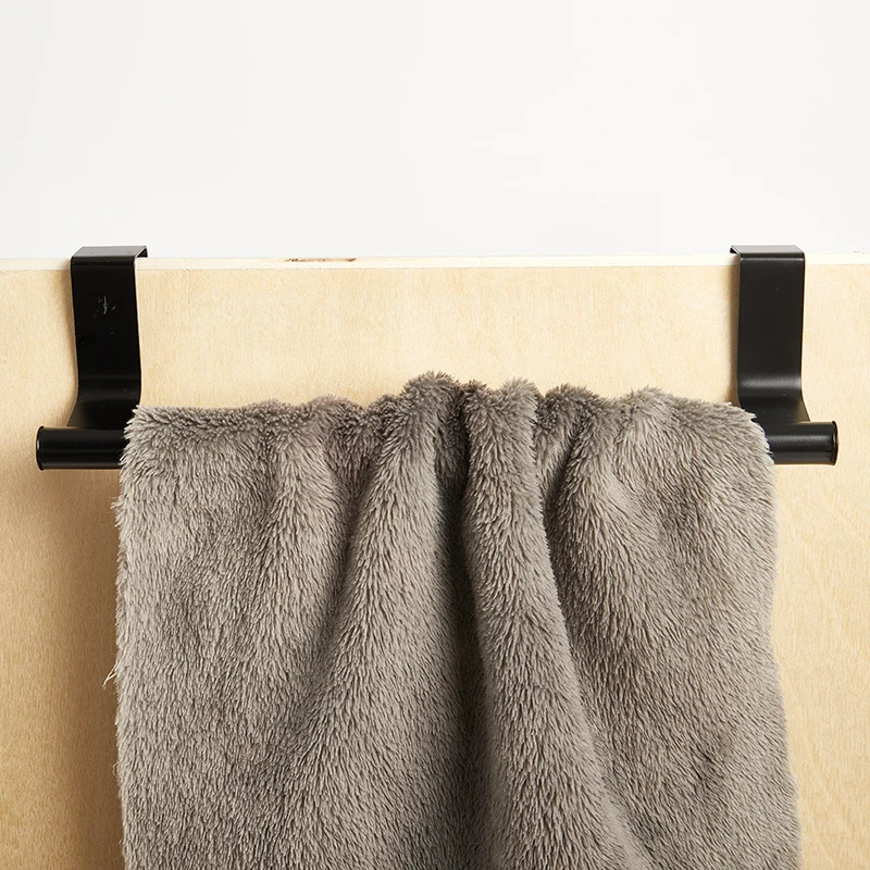 Towel Bar Hanging Holder Stainless Steel Bathroom Kitchen Cabinet Rag Rack Shelf