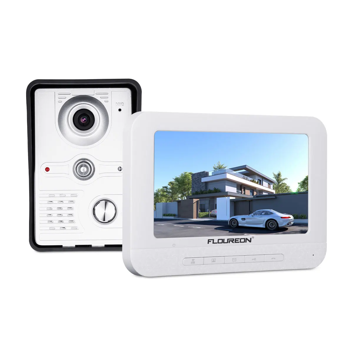 FLOUREON видео домофон система с 7 дюймов цветной TFT ЖК-монитор ИК светодиодный камера ночного видения для личных домов виллы офисы