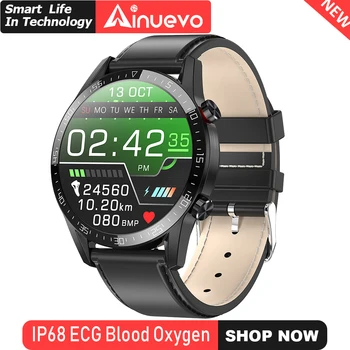 

Ainuevo Smart Watch Professional Sport ECG+PPG Heart Rate Blood Oxygen Pressure Monitor 1.3inch IP68 Waterproof Smartwatch L13
