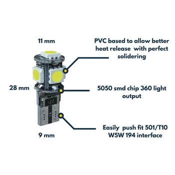 

H7 White Headlight Xenon Super Halogen Fog Bulbs Hid Cob 12v 501 Side Light New And High Quality