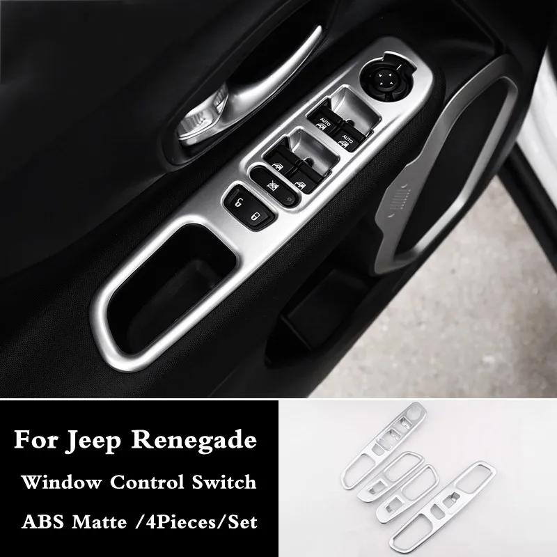 Для Jeep Renegade 2015 2016 2017 ABS матовая крышка переключателя управления дверью и окном