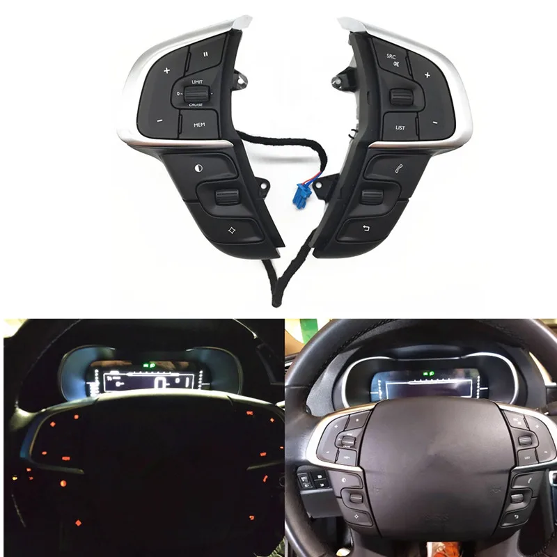 Кнопка управления на руль автомобиля для Citroen C4 2013 PSA номер: 98084115ZD кнопочный