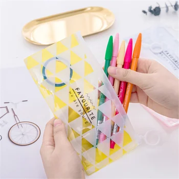 

Vogvigo Pencil Bag PVC Zipper Cosmetic Organizer Bag Cartoon Transparent Clear Makeup Bag Students School Cosmetic Case Pouch