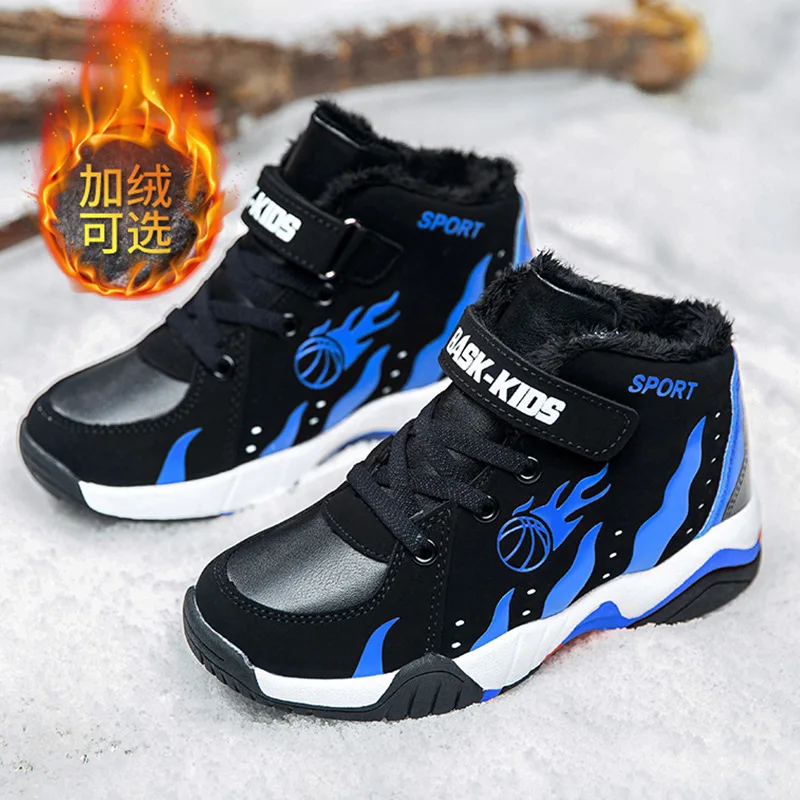 

2019 New Style Autumn & Winter BOY'S Sports Basketball Shoes 8 Young STUDENT'S 9 Boy plus Velvet Shoes 10 Warm Cotton-padded Sho