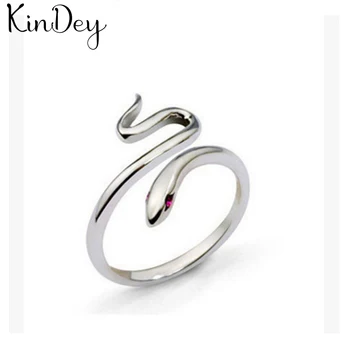 

Kindey Wholesale Real Silver Color Snake Rings For Women Big Antique Rings Finger Jewelry High Quality