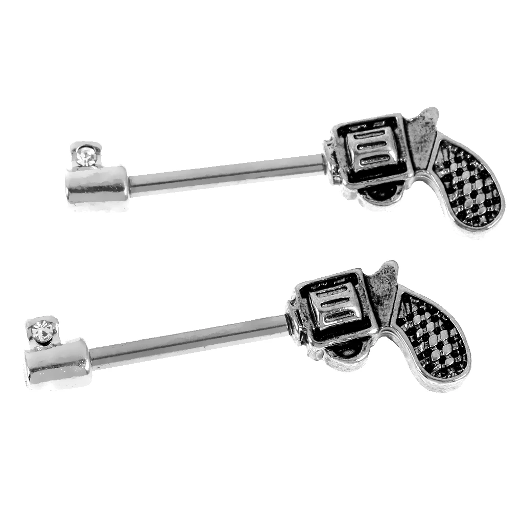 Fashion Nipple Ring Bars Rifle Shape Body Piercing Jewelry Nipple Rings