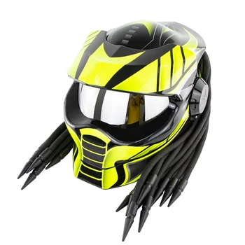 

Retro Full Face casco capacete moto Dot/GB Approved Predator Halloween Flip up Helmets Motorcycle Helmet For Soman SM958