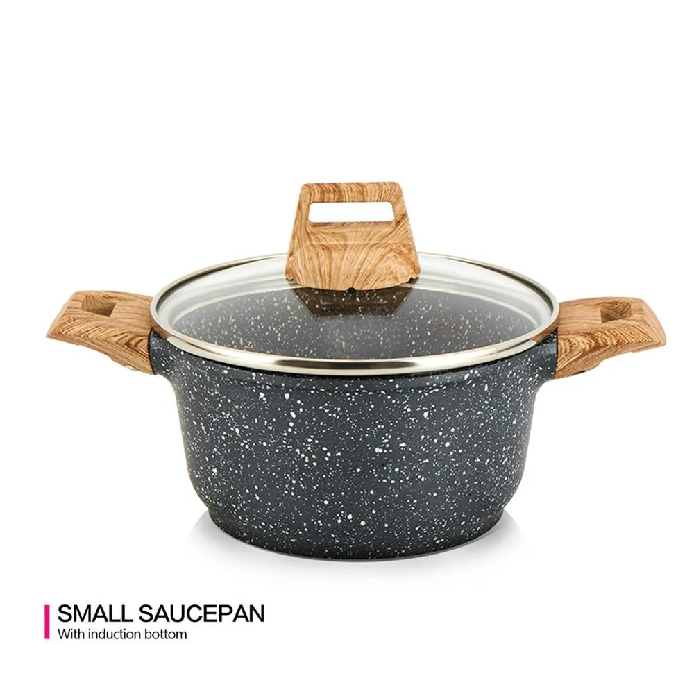 

14cm Mini casserole with lid non-stick aluminum marble coating CD bottom kitchen BILLA series shallow pot