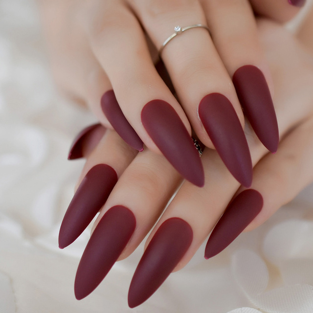 Long STILETTO False Nails Pre-designed Curved Pink Marble Press On Nails including glue sticker