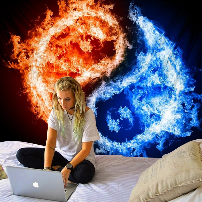 

Custom Yin Yang Gossip Mural Tapestry Moses Moses Carpet Mattress Tent Handkerchief Towel Seat Cushion Living Decoration