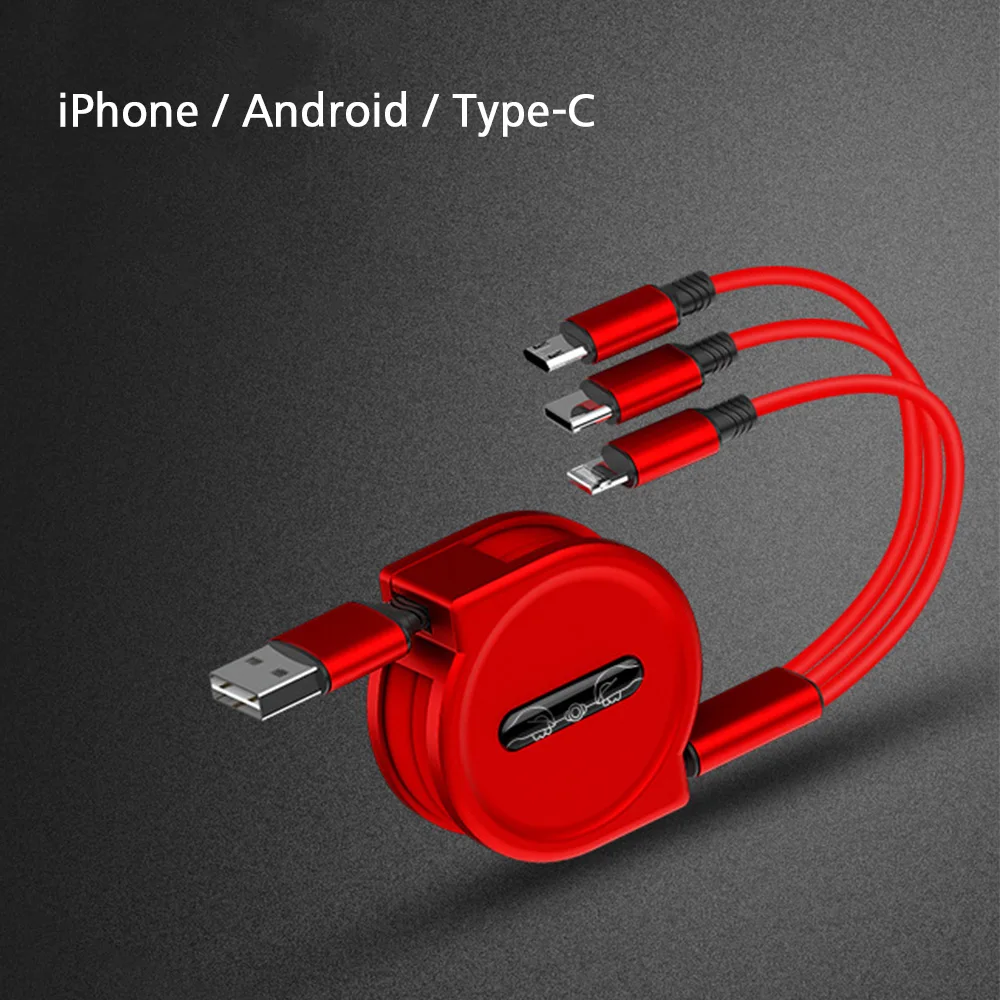 Rovtop 3 в 1 usb type C Micro USB кабель type-c для iPhone кабель зарядного устройства 120 см 3A кабель быстрой зарядки USB C