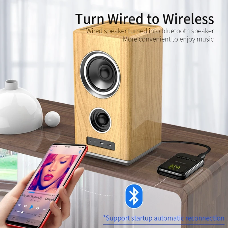 ESSAGER Bluetooth 5 0 o Transmitter Receiver 3 5mm Jack Aux o Wireless Adapter for PC TV Headphone Car