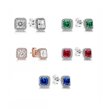 925 пробы серебряные вечные элегантные серьги-гвоздики для женщин, ювелирные изделия из камня, свадебные серьги, женские модные очаровательные аксессуары