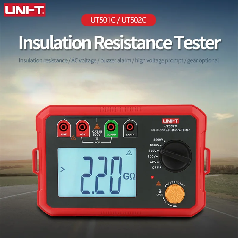 UNI-T UT501C UT502C Insulation Resistance Tester Digital Megohmmeter Voltmeter High Voltage Motor Cable Megommeter
