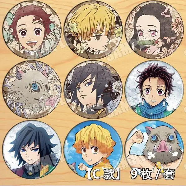 Anime Demon Slayer Kamado Tanjirou Hashibira Inosuke Figure 4585 Badges Round Brooch Pin Gifts Kids Collection Toy | Игрушки и хобби