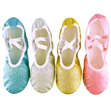 Yoga Slippers Gym Non-slip Stretch Soft ballet shoes Gold/silvery/blue Exercise Gymnastics Fitness Yoga Belly Women's Dance Shoe