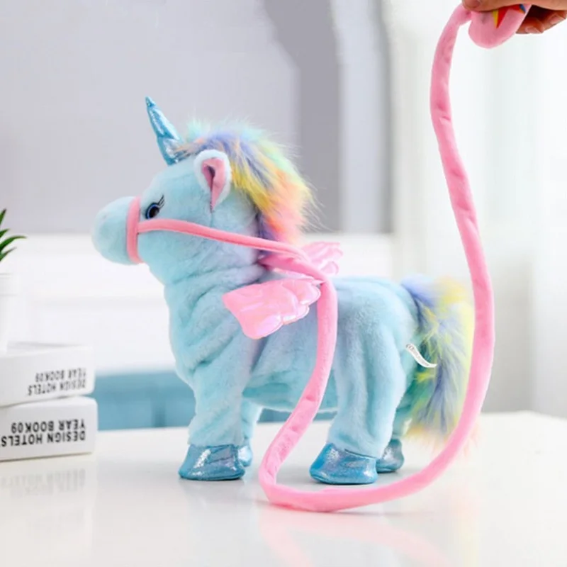 35cm walk unicorn singing unicorn singing electronic toy plush robot horse electronic unicornio animal cactus toy plush toys electric interactive toy