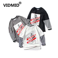 VIDMID/футболки в полоску для больших мальчиков; одежда для маленьких мальчиков; хлопковые топы с длинными рукавами; одежда для детей; футболки; 4102 29