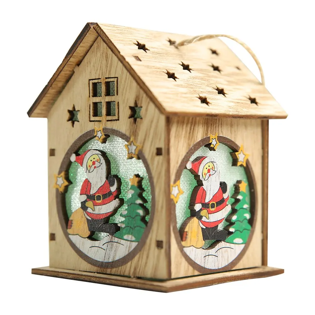 

Cabin With Lights Christmas Pendant Creative Christmas Tree Ornament Christmas Decoration Diy Small House