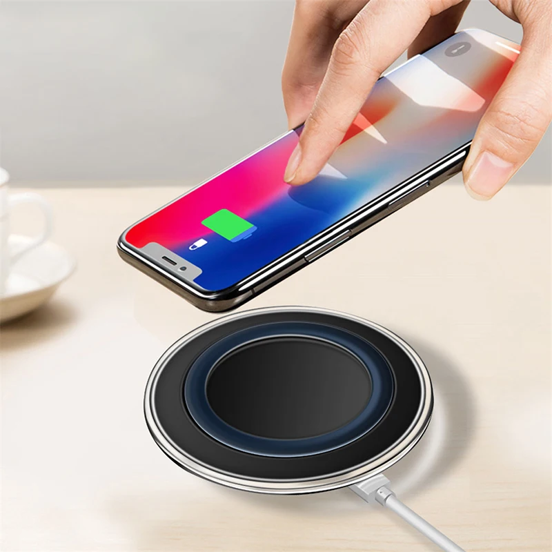 QI Беспроводное зарядное устройство для IPhone X Xs MAX индукционное Быстрая зарядка