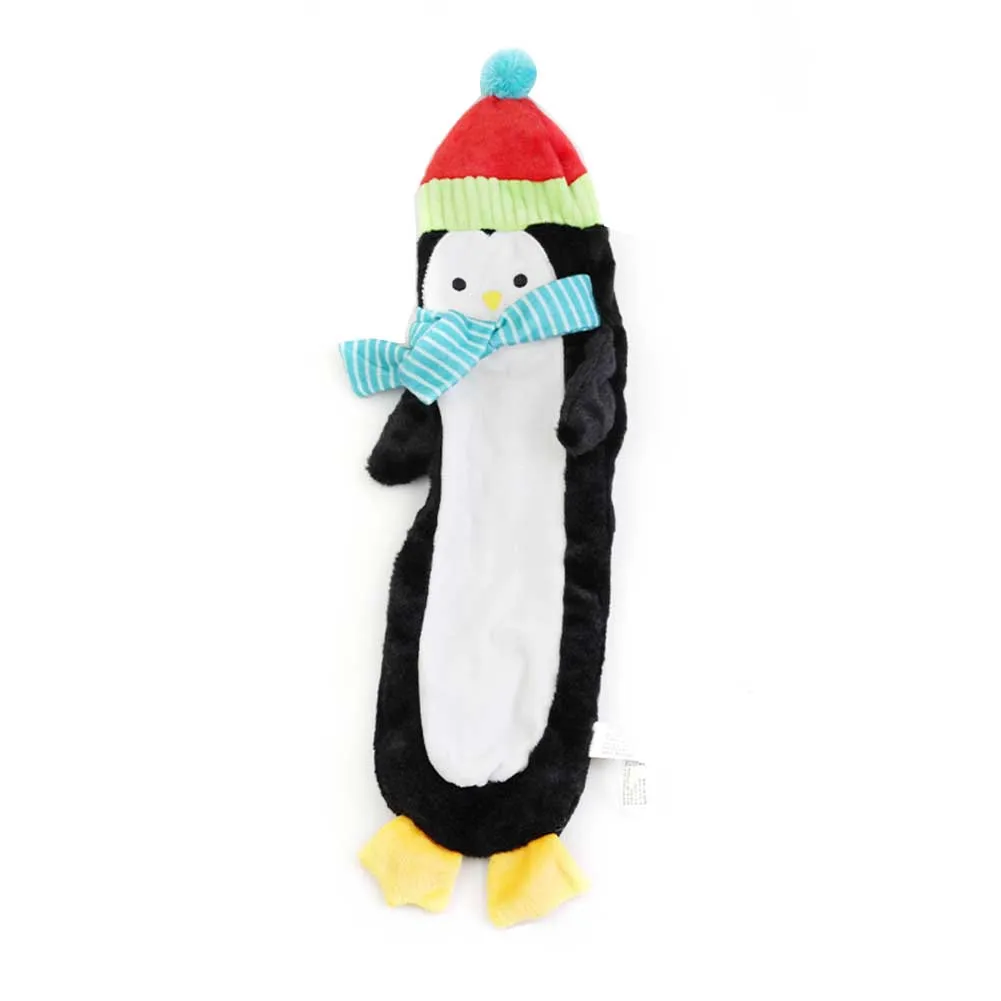 Christmas Bite Resistant Stuffed Soft Plush Penguin Shape Non Toxic Vocal Training Funny Chew Dog Toy Squeaky Teeth Cleaning