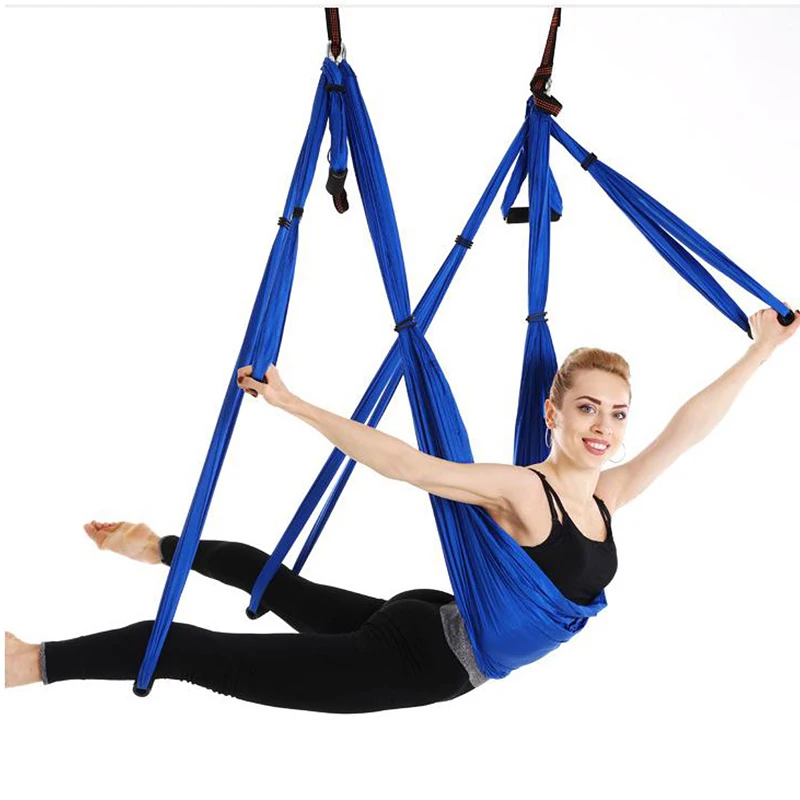 Yoga Hammock Set Anti-gravity Aerial Multifunction Yoga Belt Flying Yoga Inversion Tool For Pilates Body Shaping - Color: HYD014-B