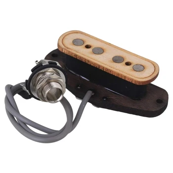 

4 String Guitar Pickup 6.35mm Interface Maple Wood Guitar Pickup for 4-String Cigar Box Guitar Pickup