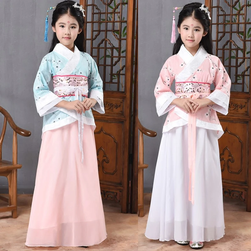 

Traditional Chinese Dance Costumes For Girls Ming Opera Children Ancient Fairy Han Tang Dynasty Qing Hanfu Dress Child DNV11952