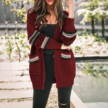 

NEW 2020 Women Long Sleeve Knitted Cardigan Sweater Casual Autumn Coats Outwear Fashion Winter Harajuku Veste Femme