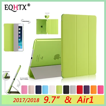 

New Case For iPad 9.7 inch 2017 2018 5th & 6th generation Cover,Transparent Smart sleep wake up PU Leather Cover For iPad Air 1