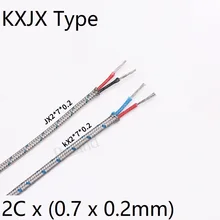 KXJX тип термопары провода нержавеющая сталь экранированный 2 ядра стекло волокно Плетеный датчик измерения температуры компенсационный кабель