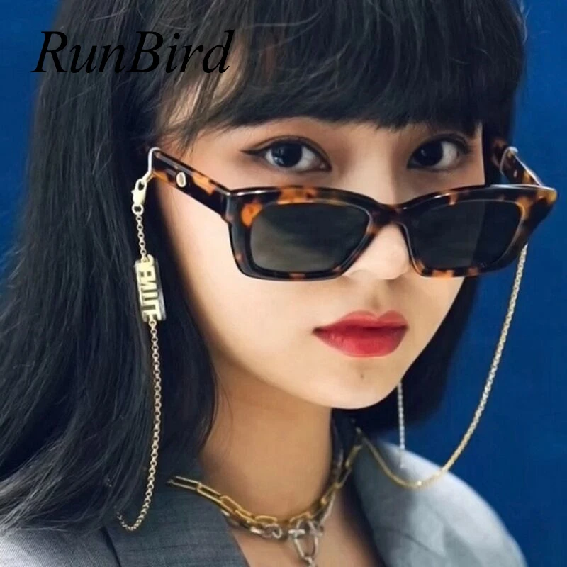 

RunBird 2020 Rectangle Celebrity Sunglasses Women Fashion Brand Design Small Square Frame Glasses Shades Lady 5481