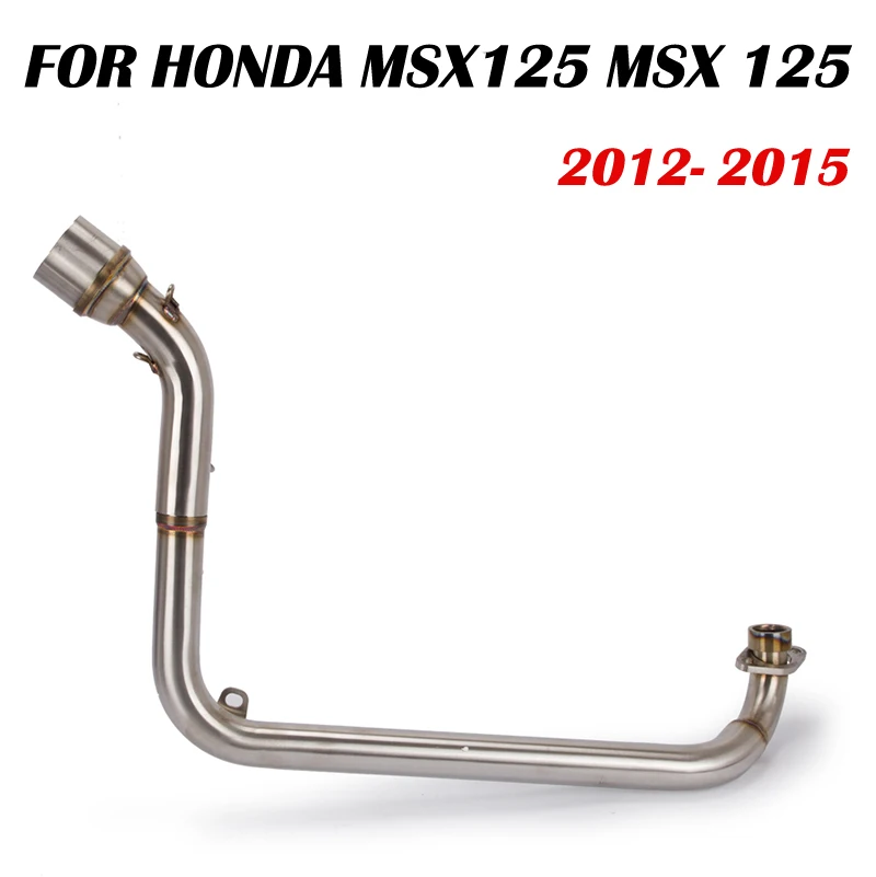 US $48.61 Motorcycle Exhaust Muffler Middle Link Pipe MidPipe Connector Full System For Honda GROM MSX125 MSX 125 20122015