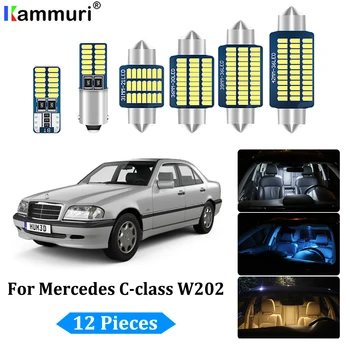 

KAMMURI 12Pcs Error free LED Interior Light Kit For Mercedes Benz C class W202 C220 C230 C280 C36 AMG (1993-1999)