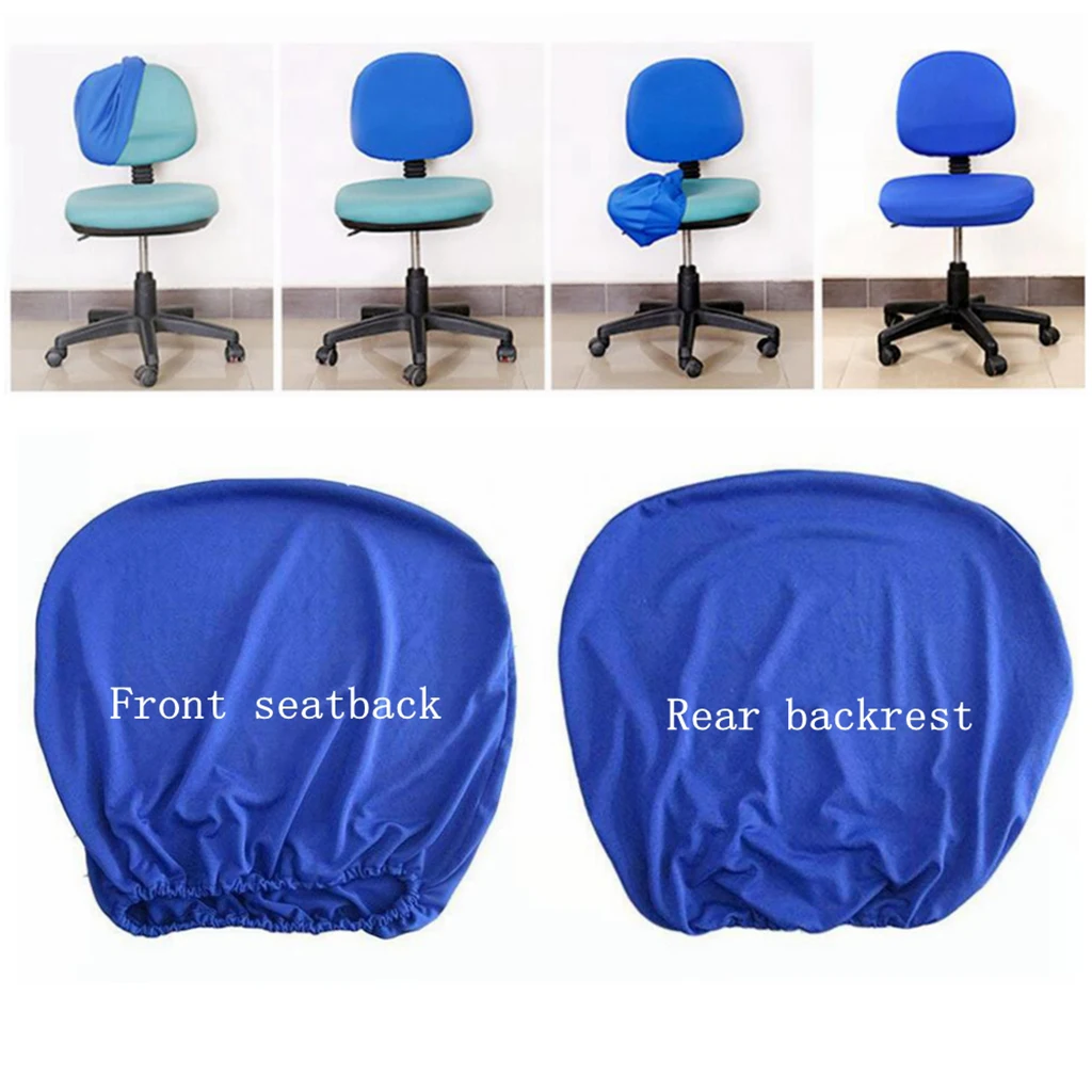 Elastic Office Chair Cover Desk Chair Slipcover Stool Swivel Chair Cover Computer Chair Cover Seat Back Cover Water Resistant