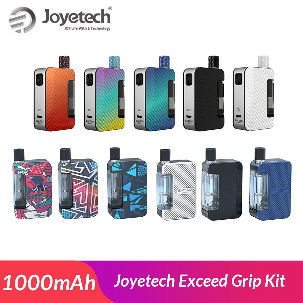 

in stock! Original Joyetech Exceed Grip Kit 4.5ml Pod Cartridge 20W Grip Box MOD 1000mAh with EX-M coil Pod System E-Cig Kit